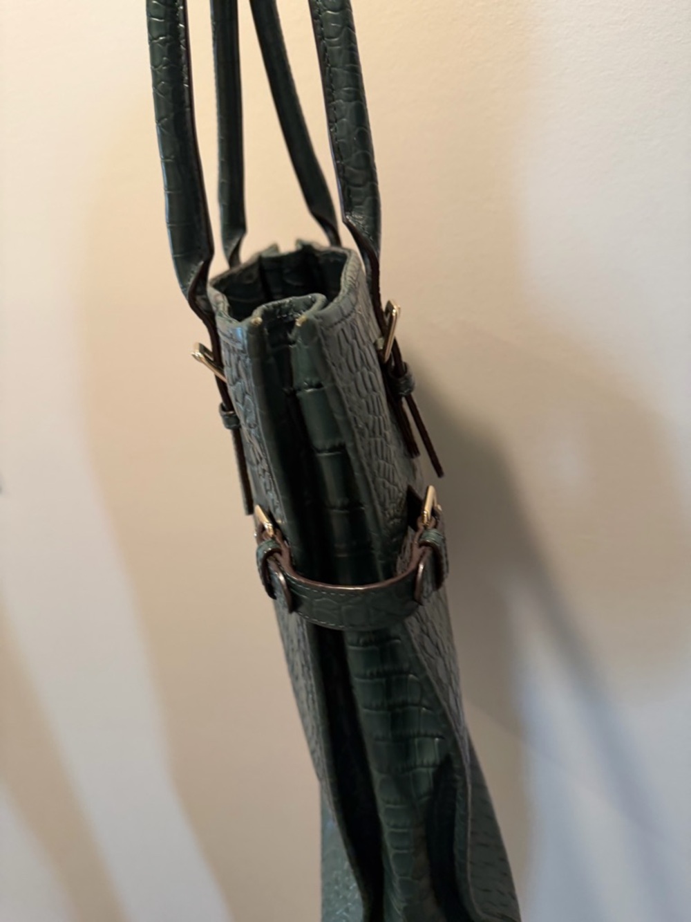 kate spade Green Croc-Embossed Tote with Gold Hardware - Picture 2 of 9